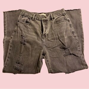 PacSun Black Women’s Jeans - size 28 - button fly distressed